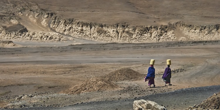Villagers from Tanzania travel long distances to find water.