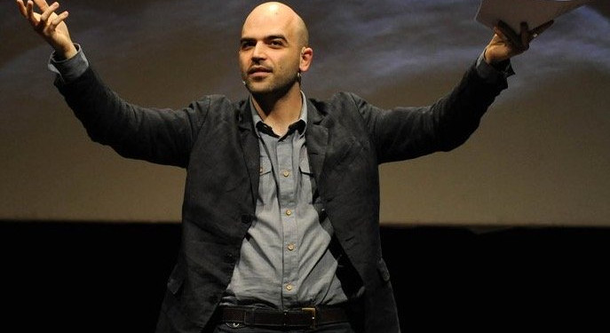 A photo of Roberto Saviano, who is being charged with defamation by Giorgia Meloni.