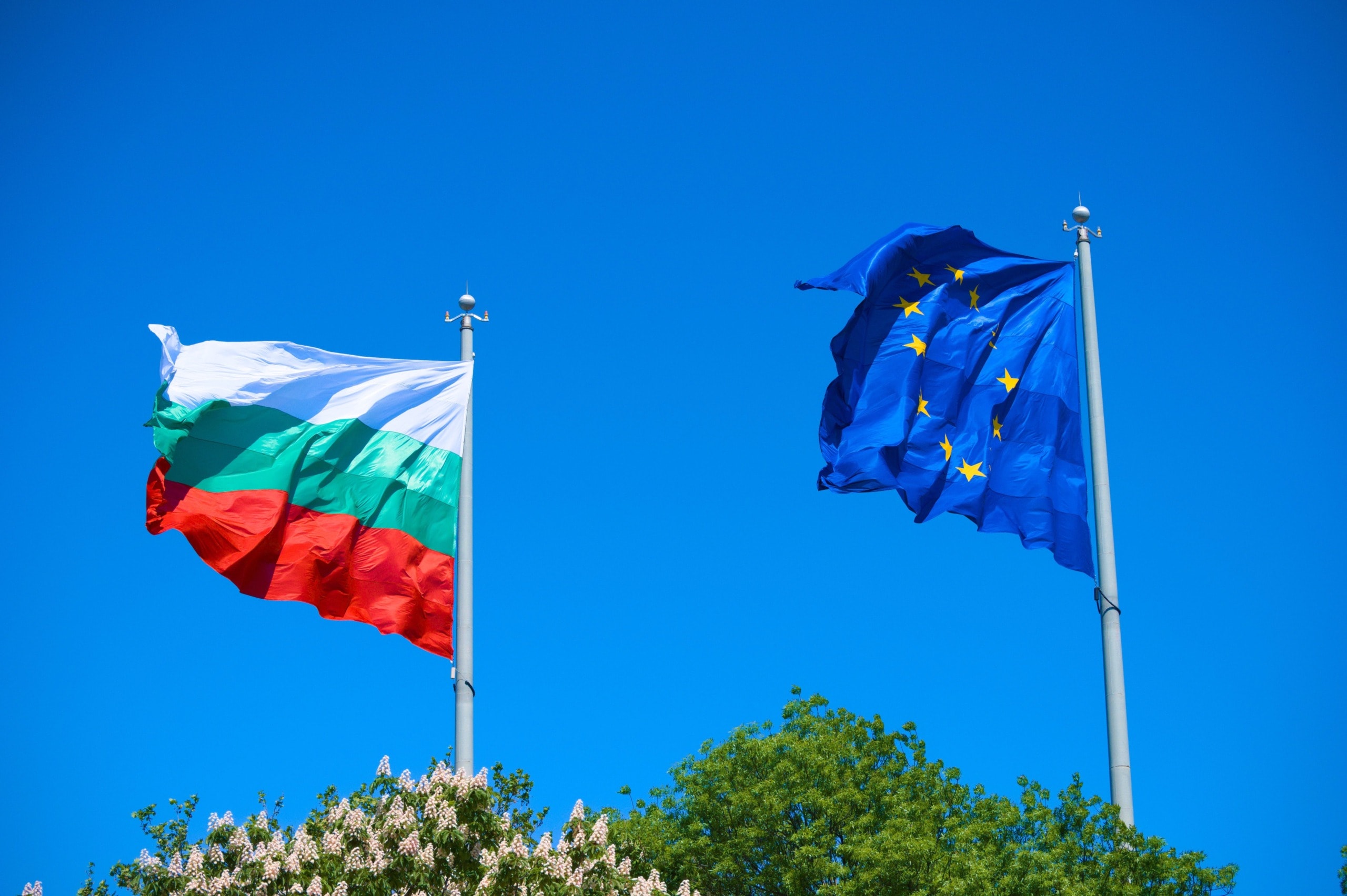Flag of EU and Bulgaria, one country refusing to ratify the Istanbul Convention