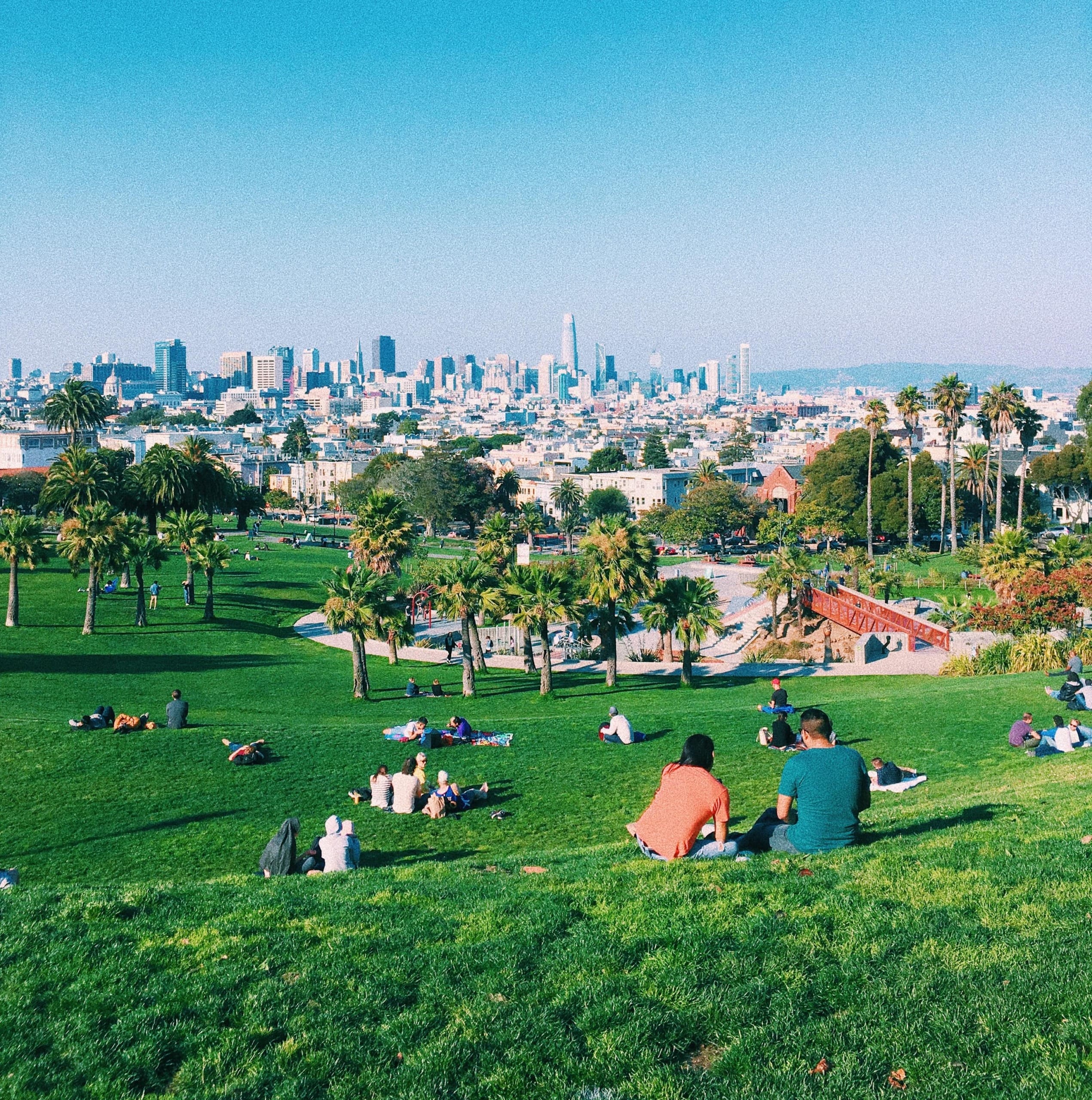 An image of green space in a 15-minute city, the urban planning idea around which a conspiracy has grown