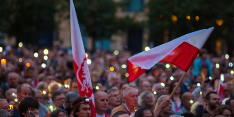Protest in Warsaw, Poland against judicial reforms, 2017