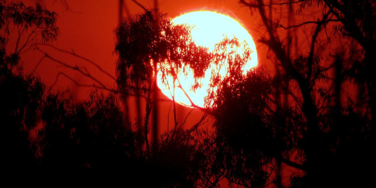 A burning red sun represents the threat of a breach of the After the hottest start to June on record, data shows that the average global temperatures of recent weeks breach the 1.5°C limit in June.