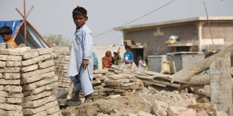 displaced children weather