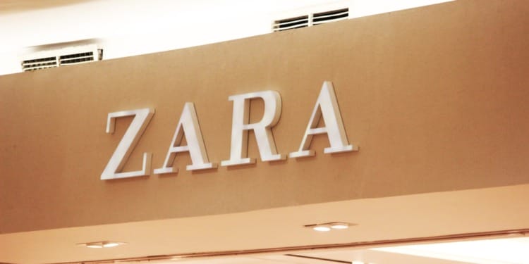 The sign on a Zara store.
