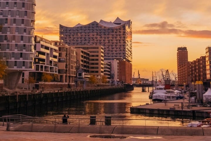 HafenCity, a climate resilient city in Hamburg Germany