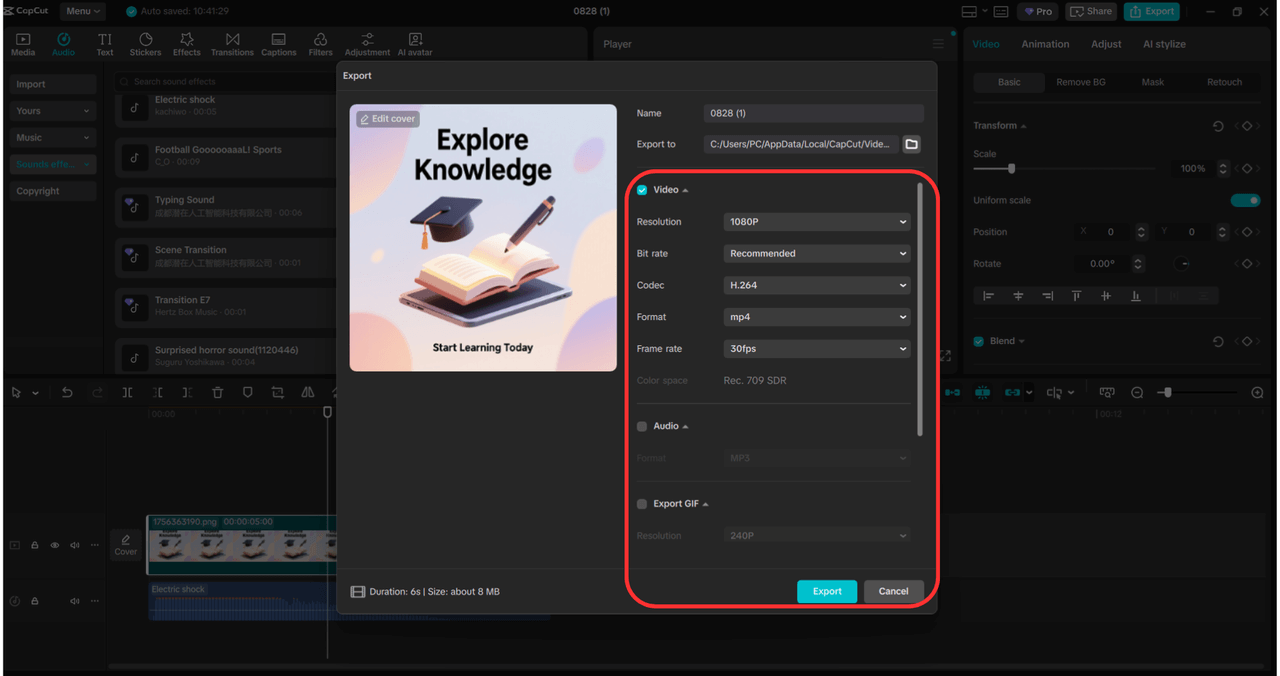 CapCut Desktop Editor with the voice changer