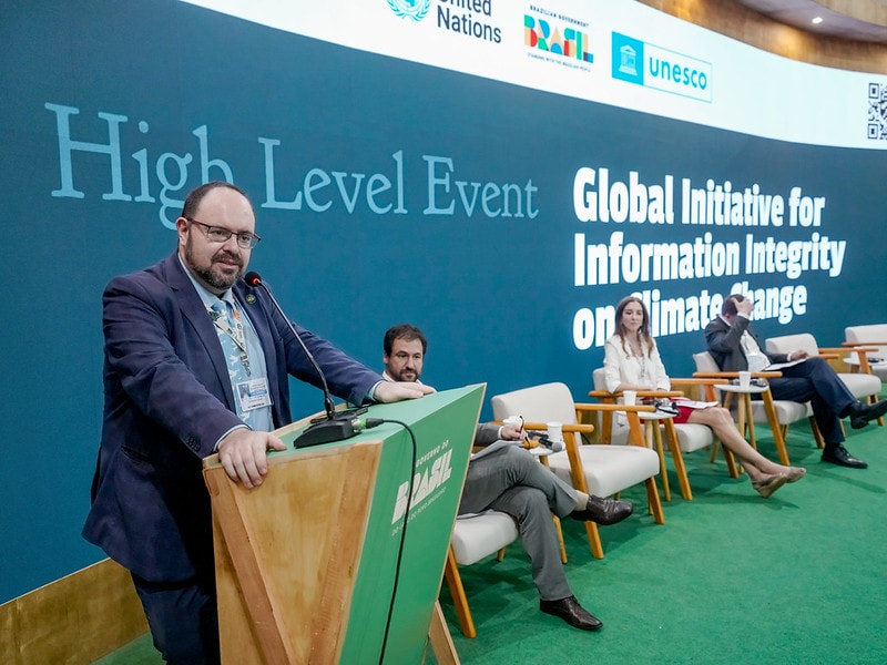 ESG News regarding COP30 Declaration on Information Integrity on Climate Change, Trump’s tariff volatility, EV boom in South America, and protests at COP30