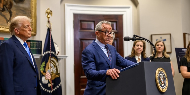 HHS Secretary Robert F. Kennedy, Jr. gives remarks after President Donald Trump made an announcement on medical and scientific findings regarding autism in America’s children, September 22, 2025. Cover Photo Credit: White House / Molly Riley.