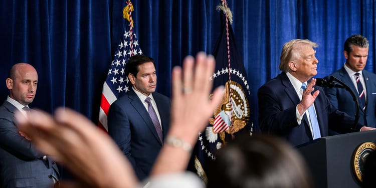 President Donald Trump delivers remarks at a press conference at Mar-a-Lago in Palm Beach, Florida, following Operation Absolute Resolve in Venezuela