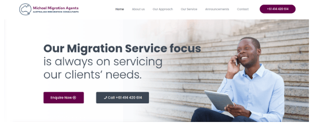Michael Migration Agents website