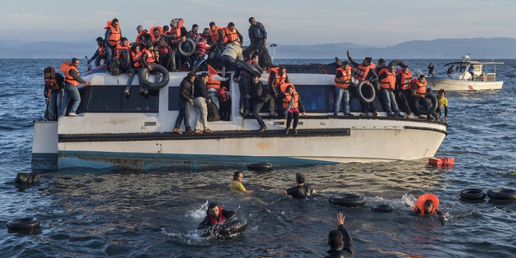 Syrian and Iraqi refugees arrive at Skala Sikamineas, Lesbos, Greece, October 2015. Photo Credit: Ggia.