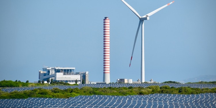 A picture with a wind power generator